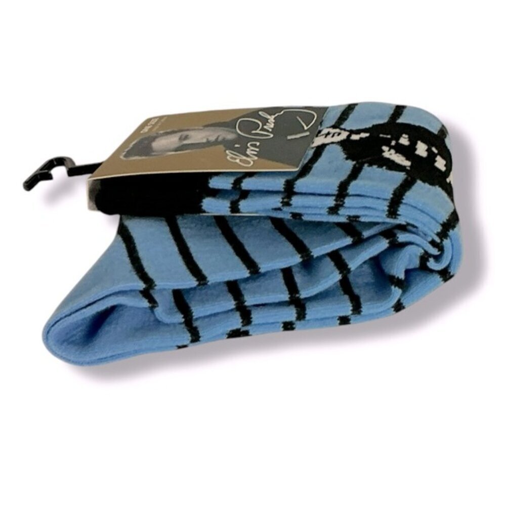 Elvis Presley Men’s Novelty Socks Blue Black Stripe Adult Unisex One Size NEW - Picture 9 of 15